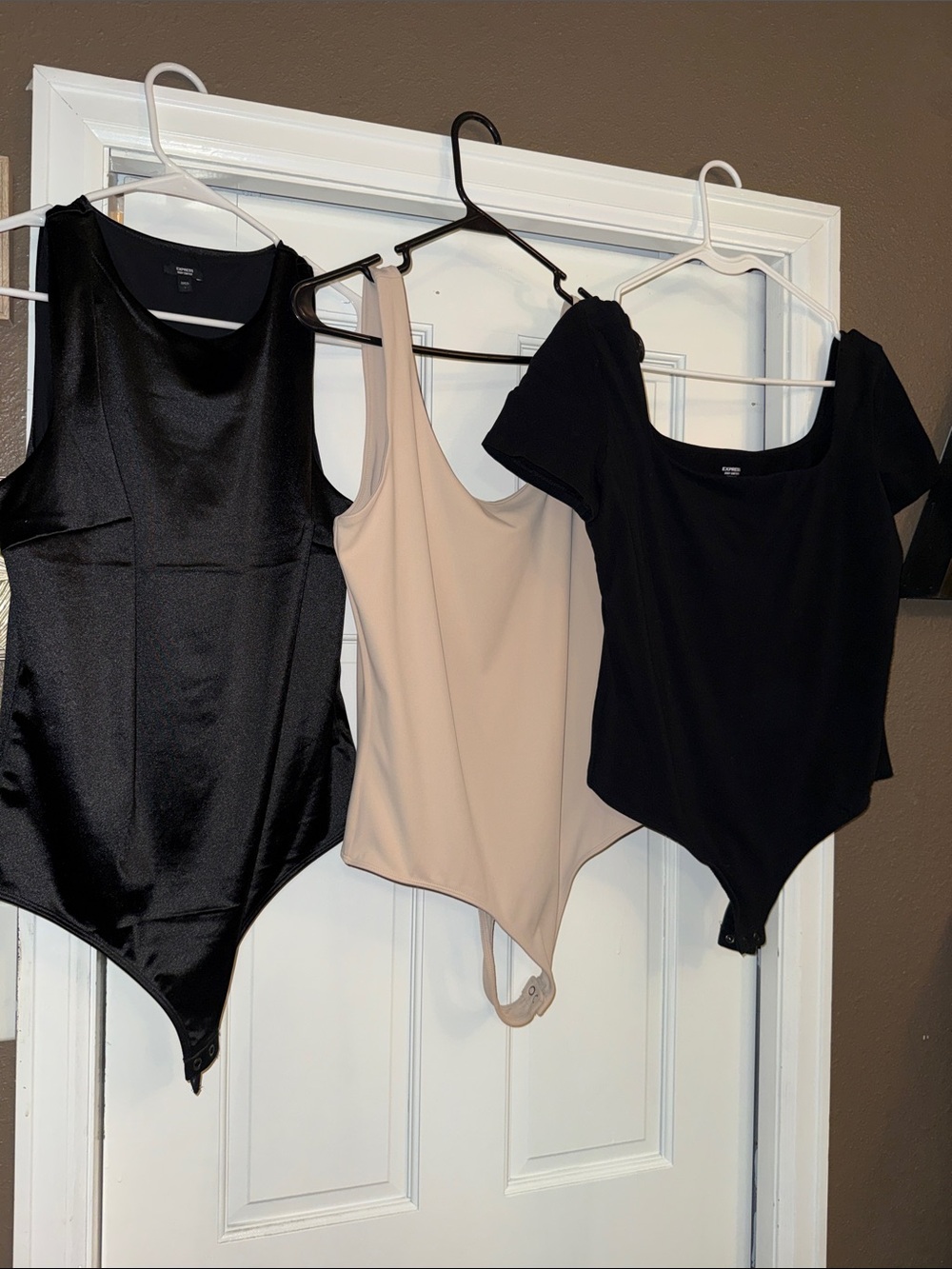 Express Women’s Bodysuit Trio in Black and Nude